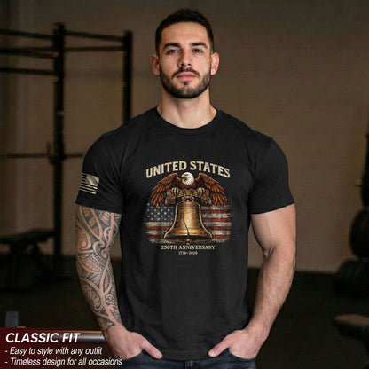 USA 250th Anniversary 250 Years Shirt 1776 2026 Liberty Bell Eagle American Pride