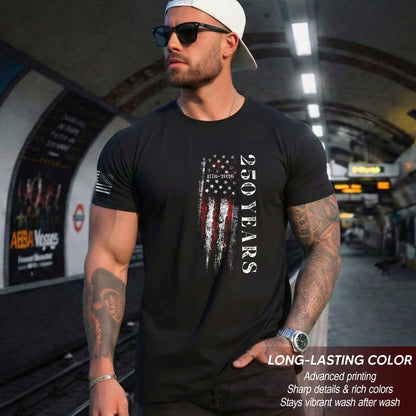 250 Years Vertical Flag T-Shirt – Vintage USA Independence 1776–2026 Shirt